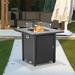 Latitude Run® Mayesha Outdoor Fire Pit Table w/ Wind Glass Cast Iron in Black | 31 H x 28 W x 28 D in | Wayfair 46C1EC711BB24F958676DE9901E51216