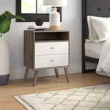 Mercury Row® Alyssa 2 - Drawer Nightstand Wood in Green/White/Brown | 29.5 H x 22.5 W x 16 D in | Wayfair A0EA70FAC99D49FA8662B539F7CE0EE0