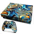 Skins Decal Vinyl Wrap for Xbox One X Console - decal stickers skins cover -blue orange psychadelic oil slick