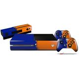 Ripped Colors Blue Orange - Skin Bundle Decal Style Skin fits XBOX One Console Original Kinect and 2 Controllers (XBOX SYSTEM NOT INCLUDED)