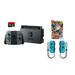 Nintendo Swtich 4 items Bundle:Nintendo Switch 32GB Console Gray Joy-con 64GB Micro SD Memory Card and an Extra Pair of Nintendo Joy-Con (L/R) Wireless Controllers Neon Blue Super Bomberman R