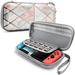 Mumba Deluxe Ulta Slim Hard Shell Travel Case for Nintendo Switch - holds 10 Game Cartridges -Pink Marble