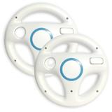 Old Skool Mario Kart Racing Wheel Compatible with Wii and Wii U 2 Pack - White