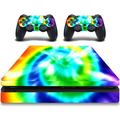 VWAQ Playstation 4 Slim Decal Skin PS4 Slim Tie Dye Rainbow Covers VWAQ-PSGC2 [video game]