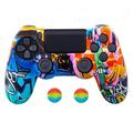 Wisremt For PS4 Slim Pro Controller Skin Grip Cover Case Protective Silicone Gamepad Housing Shell+2 Joystick Cap