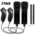 LUXMO 2in1 Built in Motion Plus Remote Controller Nunchuck Set Fo Wii&Wii U Console Video Games