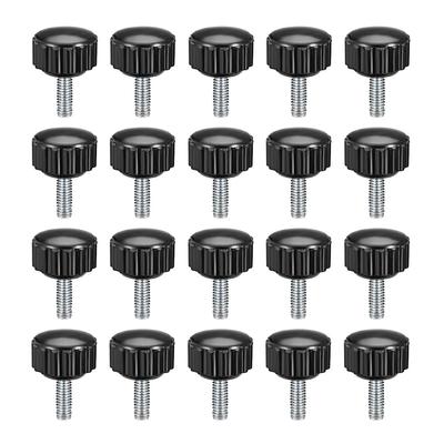 M4x10mm Male Thread Knurled Clamping Knobs Grip Thumb Screw on 20Pcs - Black,Silver Tone
