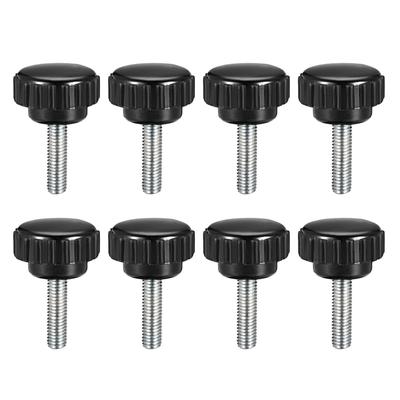 M5 x 16mm Male Thread Knurled Clamping Knobs Grip Thumb Screw on Type 8 Pcs - Black,Silver Tone