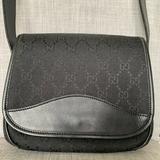 Gucci Bags | Gucci Canvas And Leather Crossbody Bag. | Color: Black | Size: Os