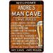 ANDRE S Man Cave Rules Rusty Sign Garage Decor 12 x 18 Matte Finish Metal 112180051122