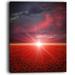 DESIGN ART Red Poppies Field at Sunset - Modern Landscape Wall Art Canvas 20 in. wide x 40 in. high