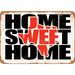 10 x 14 METAL SIGN - Home Sweet Home Texas Red - Vintage Rusty Look