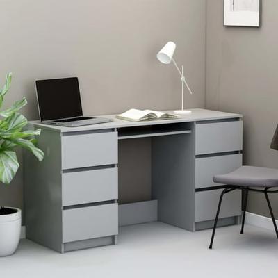 Writing Desk White 109.5x45x77.5 cm Wood Home Office Furniture