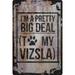 Wall Sign I m a pretty big deal to my vizsla paw print caps funny pet love Decorative Art Wall Decor Funny Gift