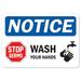 Public Safety Sign - Stop Germs | Peel And Stick Wall Graphic | Protect Your Business Municipality Home & Colleagues | Made in the USA