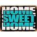 7 x 10 METAL SIGN - Home Sweet Home Kansas Black Teal - Vintage Rusty Look