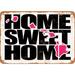 10 x 14 METAL SIGN - Home Sweet Home Hawaii Pink - Vintage Rusty Look