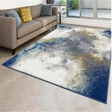 Luxe Weavers Beverly Collection 8445 Blue 2x7 Modern Area Rug - 8445 Blue 2x7