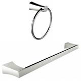 Chrome Plated Towel Ring With Single Rod Towel Rack Accessory Set - American Imanginations AI-13348