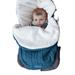 Mersariphy Newborn Baby Unisex Knitted&Polyester Hooded Swaddling Blanket Warm Pram Sleeping Bag