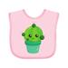 Inktastic Little Green Cactus In A Pot Smiling Cactus Girls Baby Bib