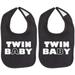 Twin Baby Twin Set Unisex Newborn Baby Soft 100% Cotton Bibs in Black