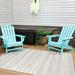 Sunnydaze All-Weather Outdoor Adirondack Chair with Drink Holder - Turquoise - Set of 2