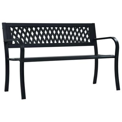 Get The Fdit Garden Bench 49 2 Black Steel Outdoor Benches Black From Walmart Now Accuweather Shop