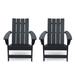 GDF Studio Panagiota Outdoor Resin Adirondack Chairs Set of 2 Matte Black