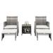 GoDecor 5 Piece Rattan Outdoor Patio Sofa Set with Ottomans