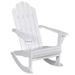 Anself Wooden Rocking Chair Indoor and Outdoor Furniture Chairs for Porch Patio Living Room Garden White