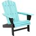 Sunnydaze All-Weather 2-Tone Outdoor Adirondack Chair with Cup Holder - Turquoise/Black