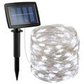 Outdoor String Lightsï¼Œ100 LED Solar Fairy Lights 33 feet 8 Modes Copper Wire Lights Waterproof Outdoor String Lights for Garden Patio Gate Yard Party Wedding Indoor Bedroom (Solar Cool White)