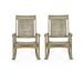 GDF Studio Dory Outdoor Rustic Wicker and Acacia Wood Rocking Chair Light Brown and Light Multibrown Set of 2