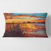 Designart 'Sunset Evening Glow At The Lake I' Nautical & Coastal Printed Throw Pillow
