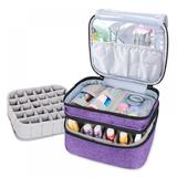 Prettyui Portable Nail Polish Carrying Caseï¼ŒHolds 30 bottles(15ml-0.5fl.oz)ï¼ŒDouble-layer Storage Bag for Nail Polish and Manicure Set Cosmetic Travel Cases