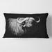 Designart 'Monochrome Portrait Of Buffalo I' Farmhouse Printed Throw Pillow