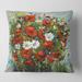 Designart 'Bouquet Of Red and White Wildflowers' Traditional Printed Throw Pillow