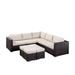 Santa Rosa Outdoor 5 Seater Wicker Sectional Sofa Set with Aluminum Frame and Cushions by Christopher Knight Home