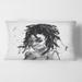 Designart 'Monochrome Portrait of African American Woman II' Modern Printed Throw Pillow