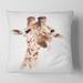 Designart 'Portrait of A Giraffe VIII' Farmhouse Printed Throw Pillow