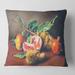 Designart 'Vintage Still Life of Orange Fruits' Traditional Printed Throw Pillow