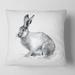 Designart 'Monochrome Portrait Of Rabbit' Farmhouse Printed Throw Pillow