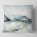 Designart 'Winter Minimalistic Dark Blue Mountain Landscape' Modern Printed Throw Pillow