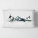 Designart 'Minimalistic Winter Mountains and Fir Forest II' Modern Printed Throw Pillow