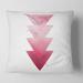 Designart 'Red Triangles Abstract Geometric Art Composition' Modern Printed Throw Pillow