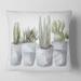 Designart 'Cactus and Succulent House Plants V' Farmhouse Printed Throw Pillow