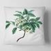 Designart 'Vintage Green Leaves Plants IV' Traditional Printed Throw Pillow