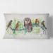 Designart 'Owl On A Branch With Bird Friends' Traditional Printed Throw Pillow