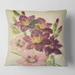 Designart 'Retro Light and Dark Pink Gladiolus' Traditional Printed Throw Pillow